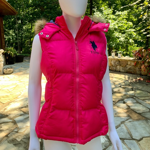 U.S. Polo Assn. | Jackets u0026 Coats | Uspa Pink Hoodie Vest | Poshmark